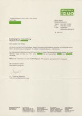 Letter of Confirmation for 10 shares by Greenpeace Energy eG